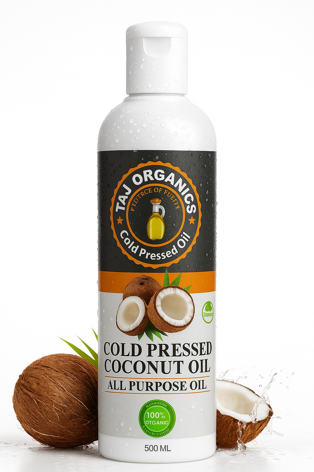 Virgin Cold-Pressed Coconut Oil - 100% Pure, Organic, Unrefined for Hair & Skin