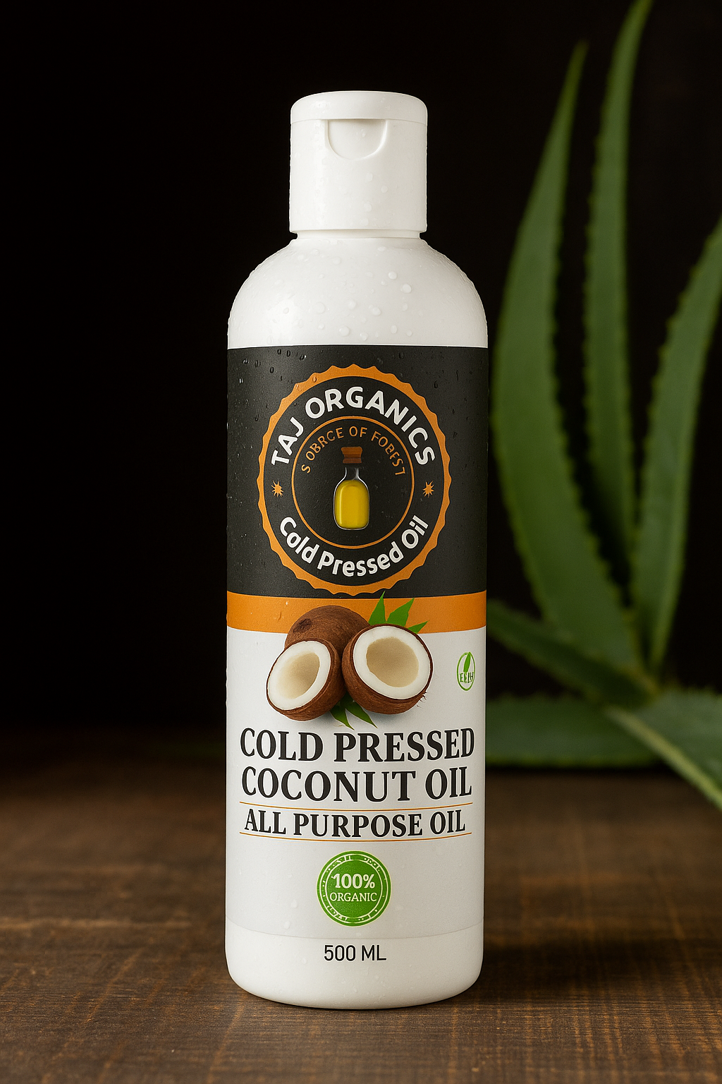 Virgin Cold-Pressed Coconut Oil - 100% Pure, Organic, Unrefined for Hair & Skin